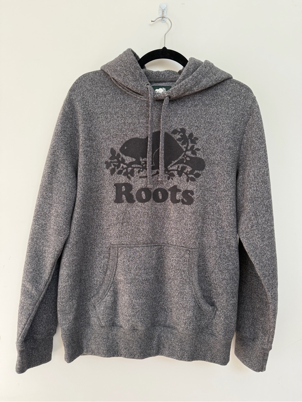 Roots Men's Heather Gray Logo Hoodie